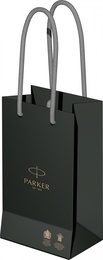 Фирменный подарочный пакет PARKER, Малый, бумажный, серый, 20*13*9,5 см.